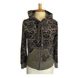 Disney Parks Women Velour grey/black Zip Hoodie ~S